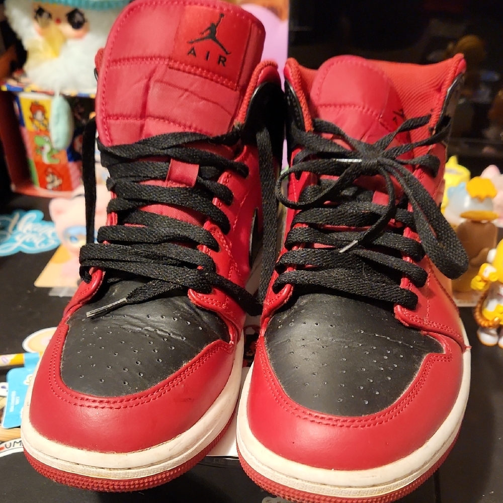 Nike Kids Red and Black High-Top Sneakers